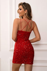 Sequin Double-Strap Bodycon Dress 
