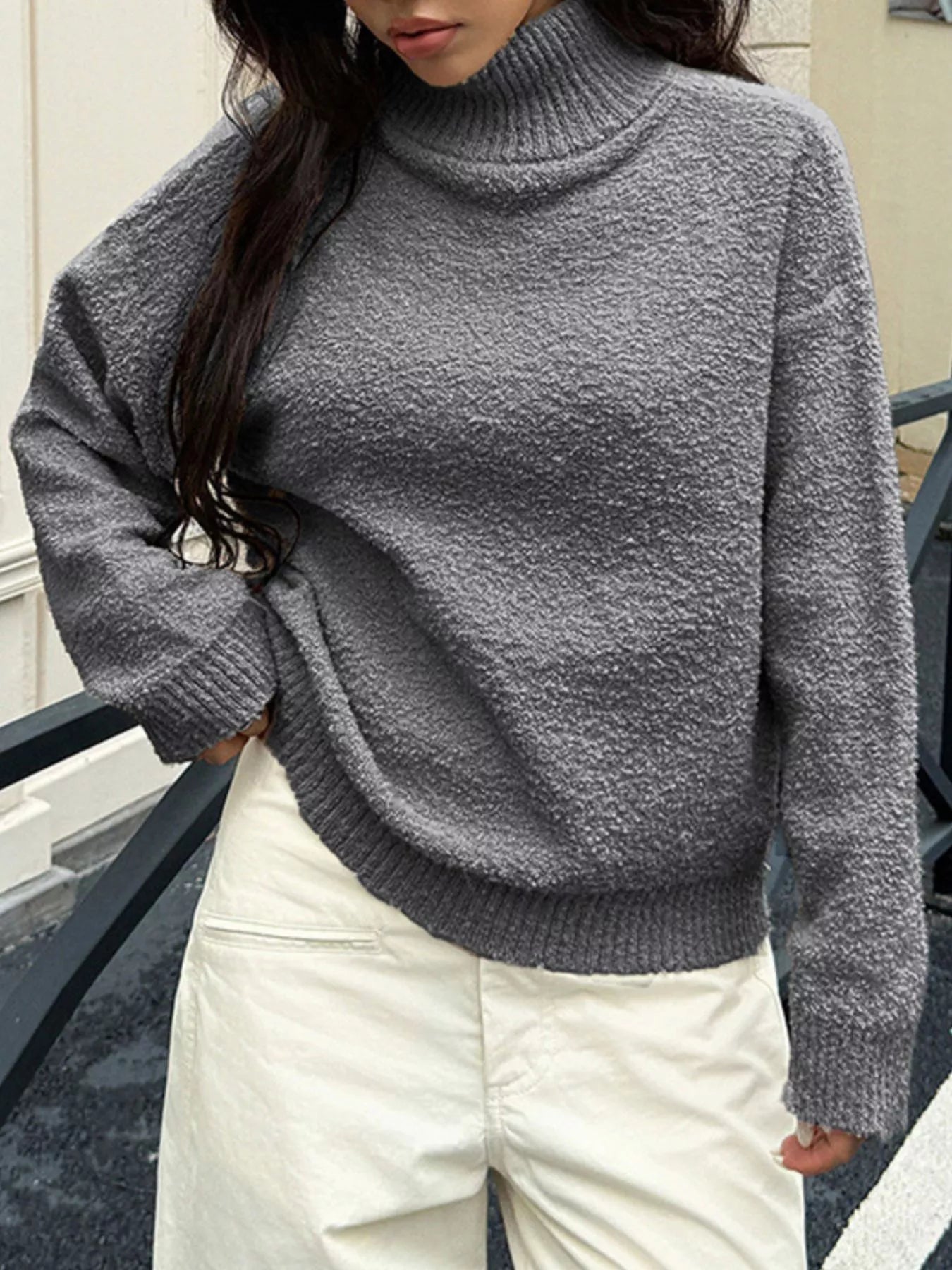 Turtleneck Long Sleeve Sweater 