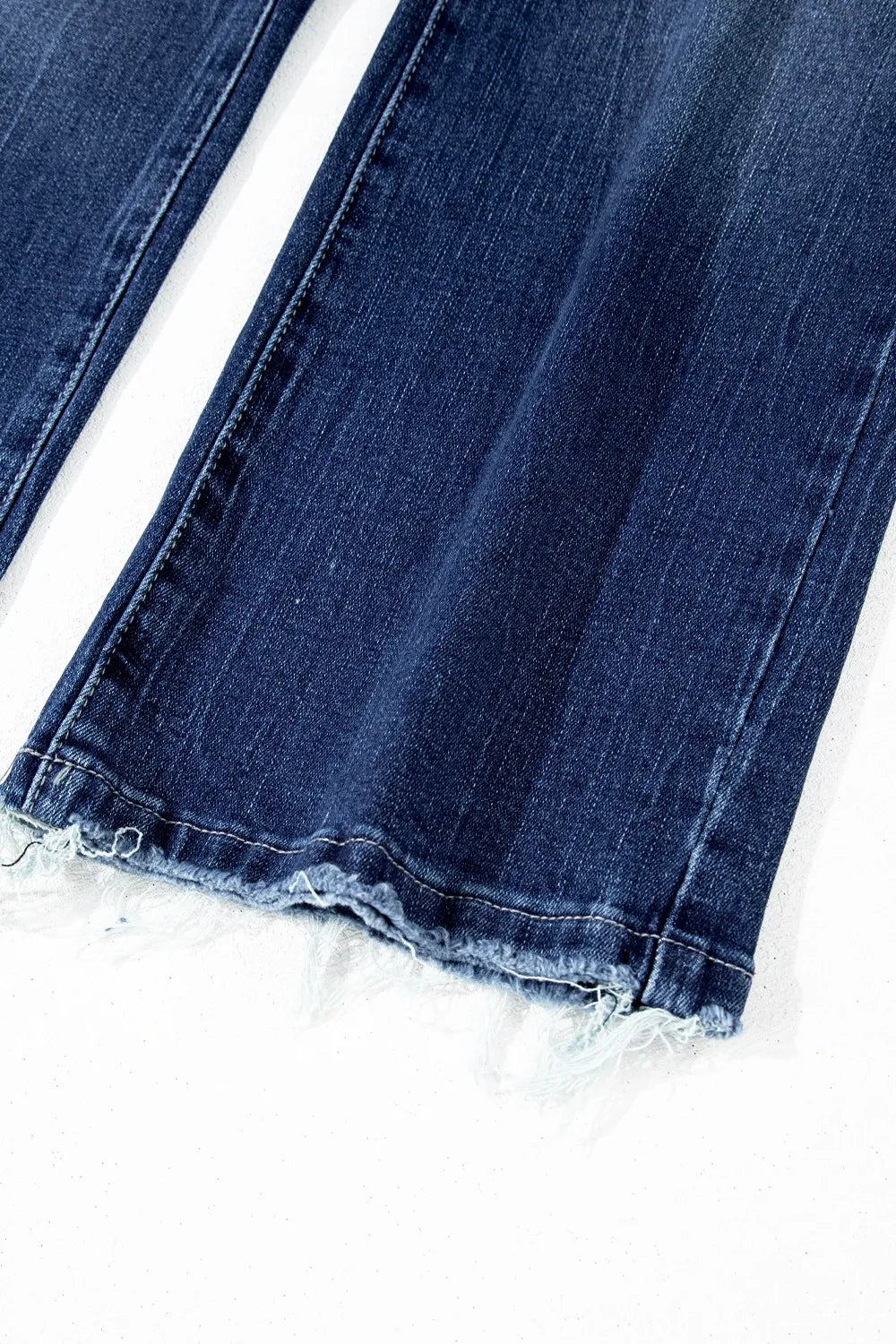 Mineral Wash Raw Hem High Waist Flared Jeans 