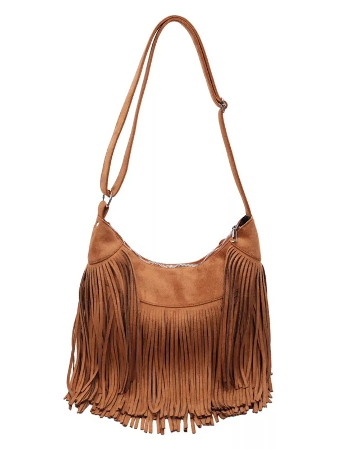 Fringe Suede Crossbody Bag 