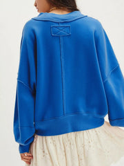 Exposed Seam Dropped Shoulder Sweatshirt 