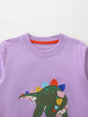 Children's Dinosaur Graphic Round Neck Sweatshirt 
