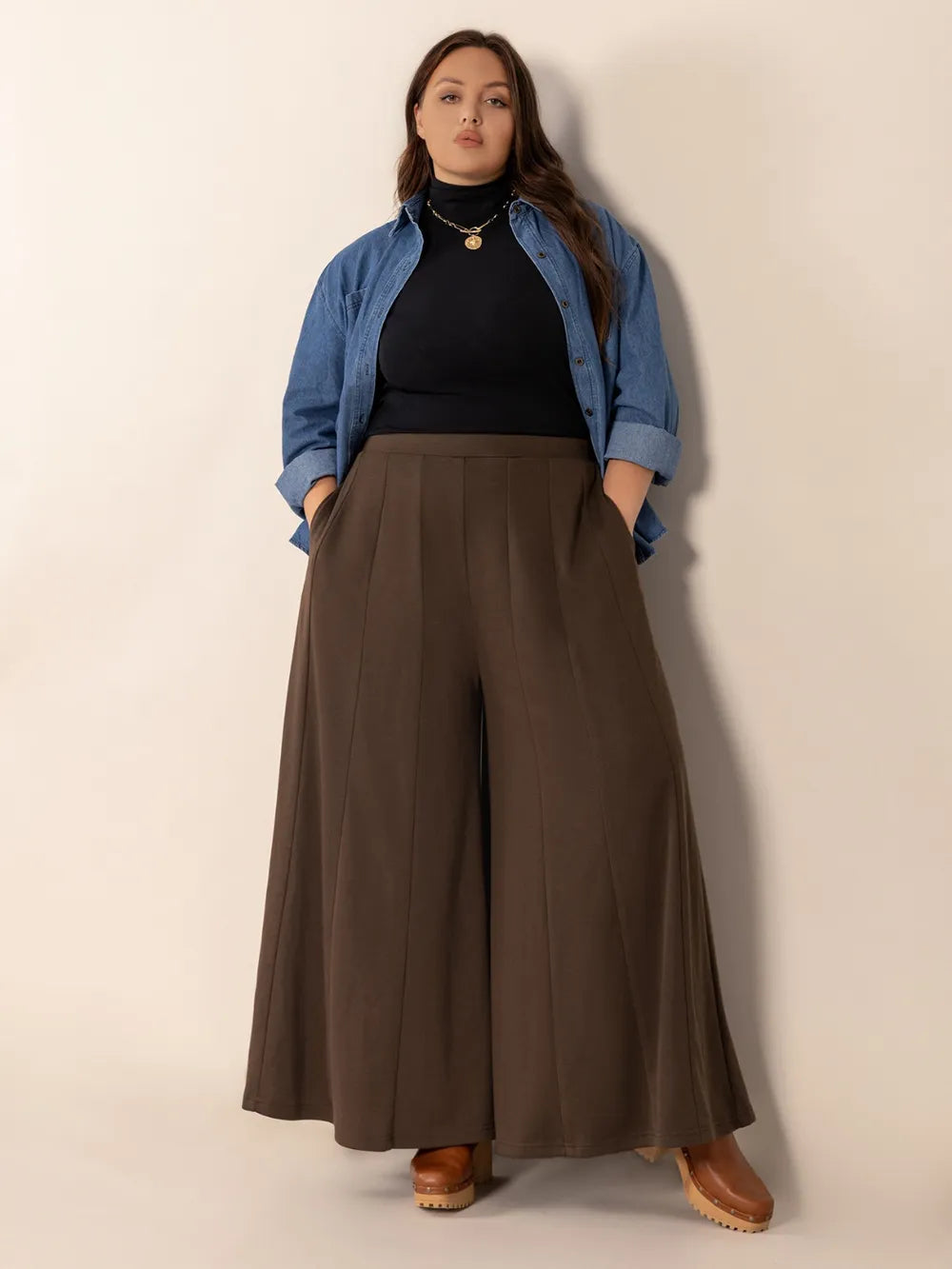 Plus Size Wide Leg Pants with Pockets 