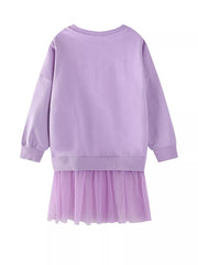 Children's Fairy Embroidered Tulle Sweatshirt Dress 