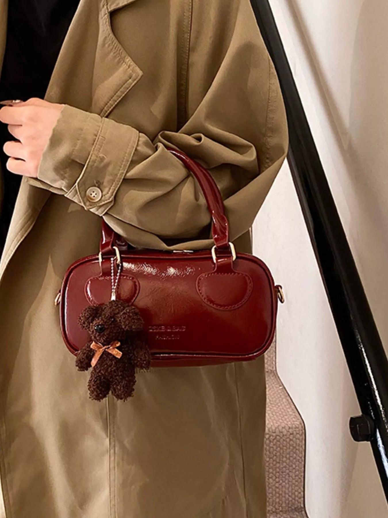 Vintage Style Crossbody Bag with Charm 