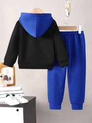 Children's Cartoon Graphic Hoodie and Pants Set 
