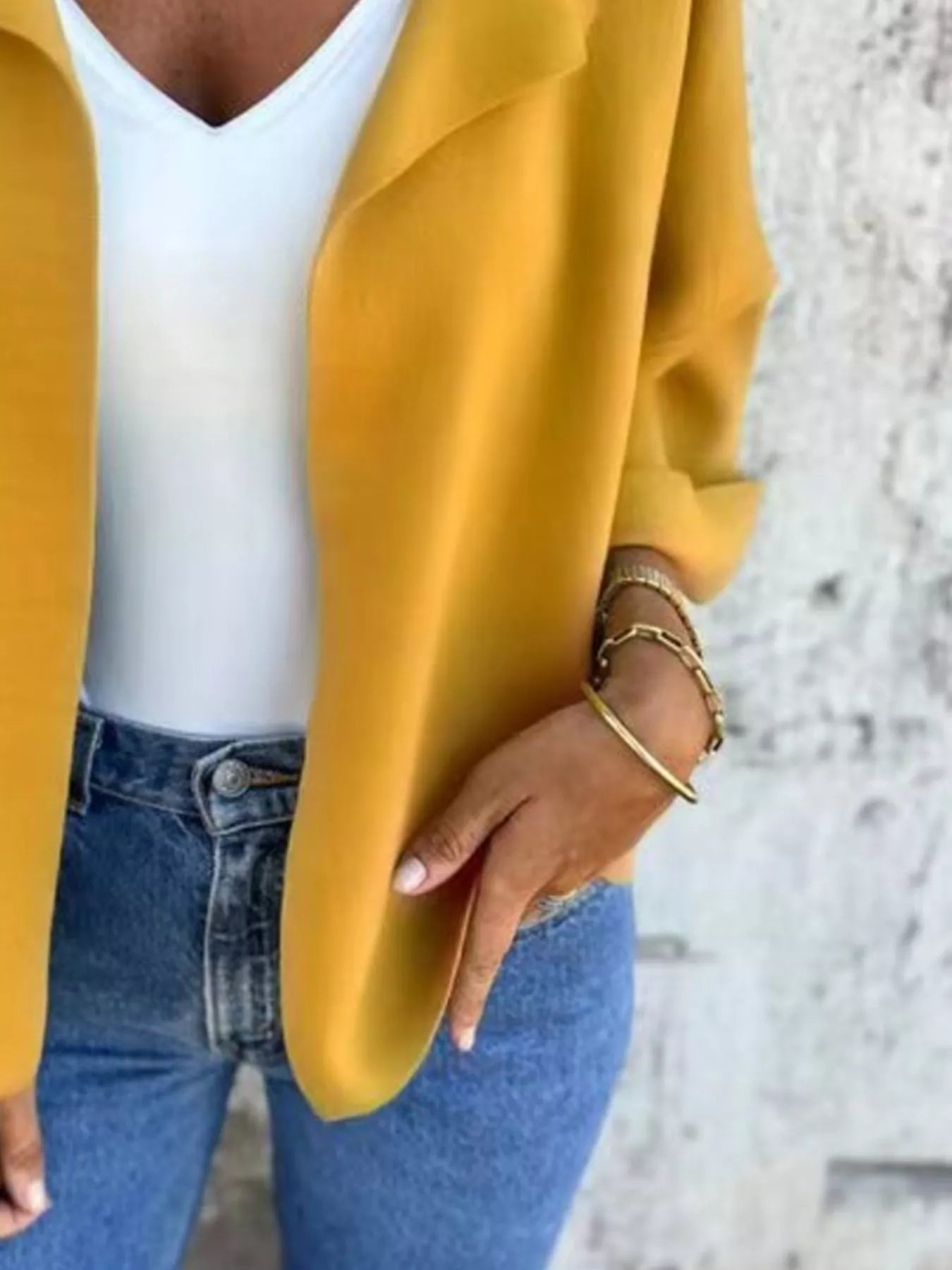 Full Size Open Front 3/4 Sleeve Casual Cardigan Plus Size 