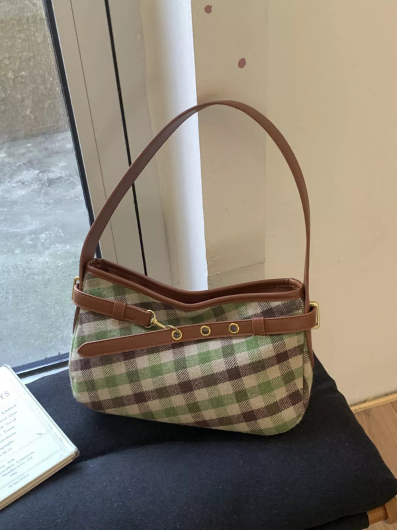 Plaid Pattern Shoulder Bag 