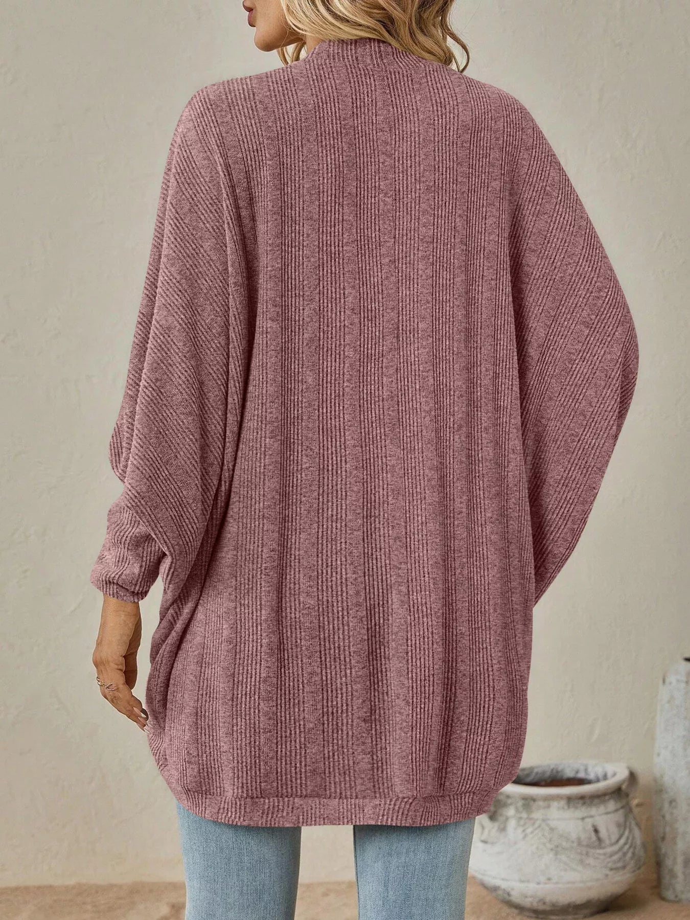 Cozy Oversized Open Front Knit Cardigan 