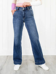 Washed Straight Leg Jeans 