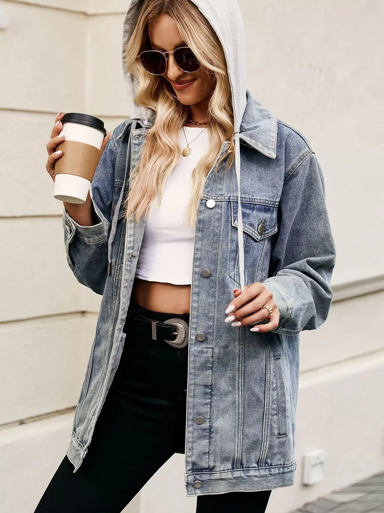 Button Up Long Sleeve Denim Jacket 