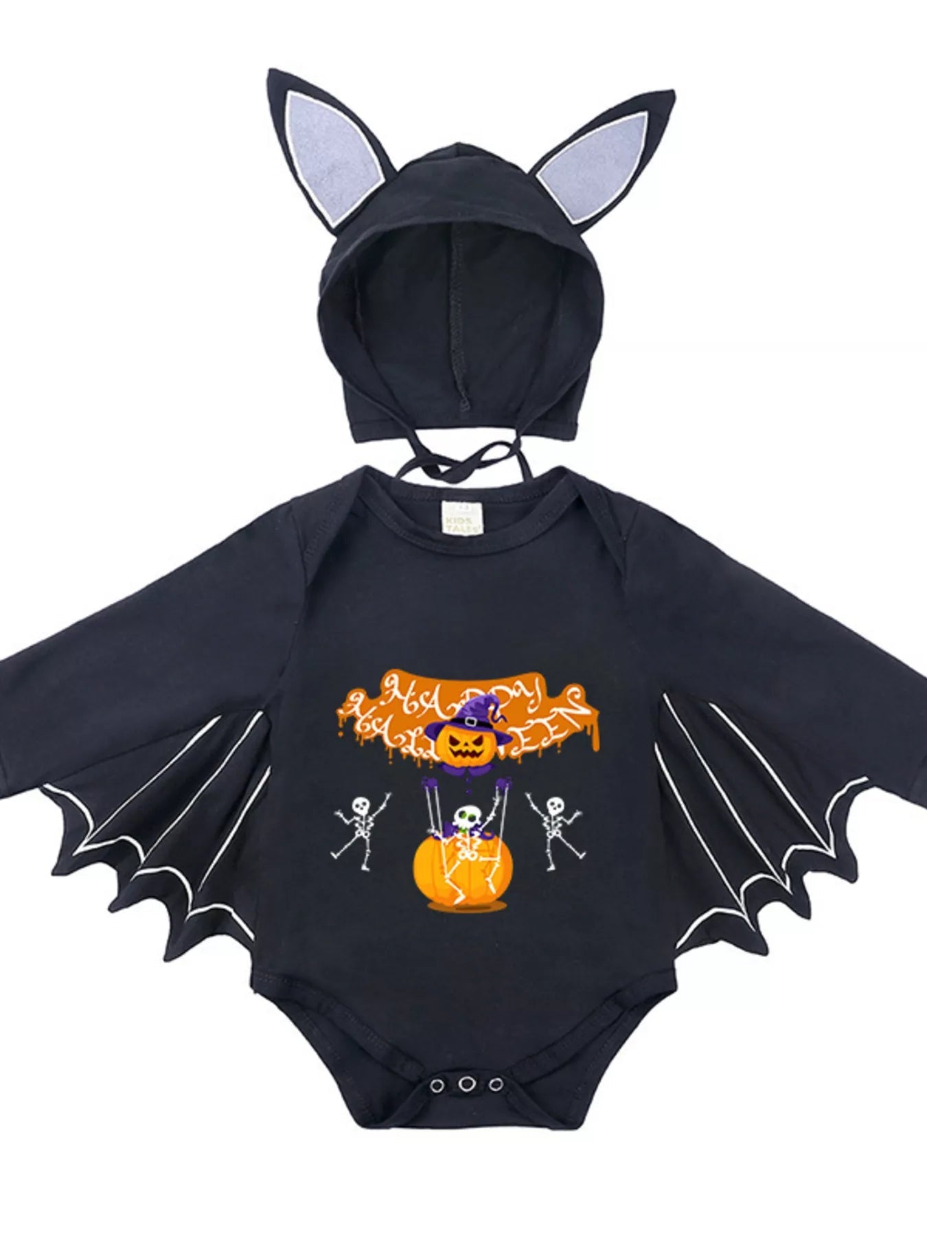Children's Halloween Bat Bodysuit & Hat Costume Set 