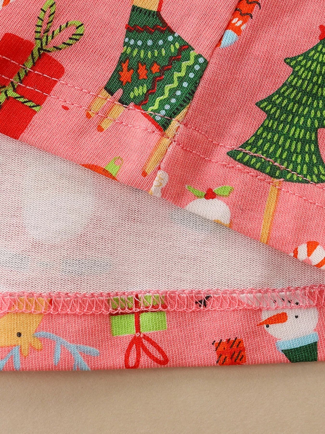 Children's Christmas Print Long Sleeve Dress 