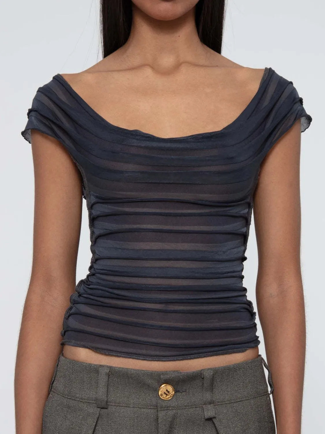 Ruched Solid Tank 