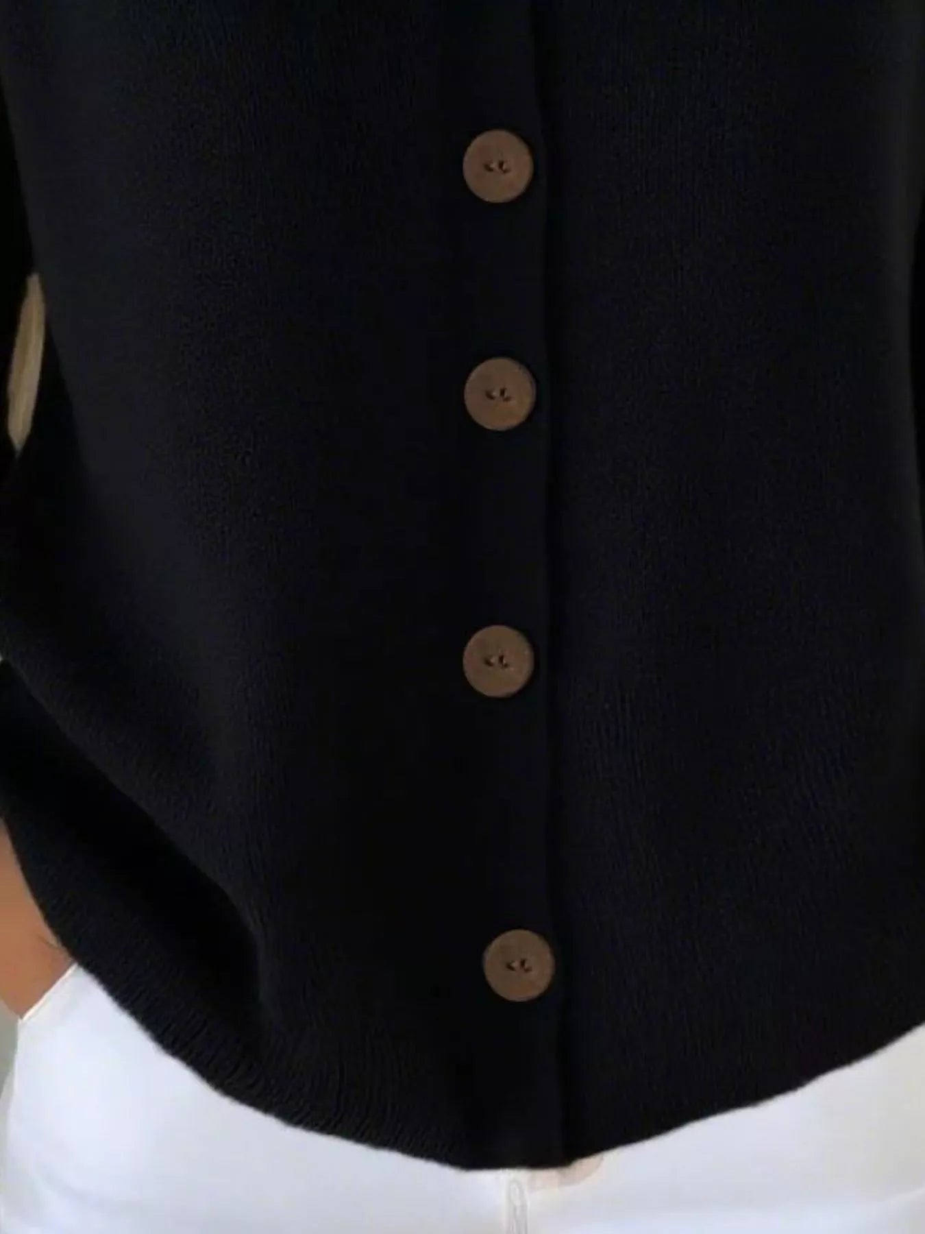 Full Size V-Neck Button-Down Knit Cardigan Plus Size 