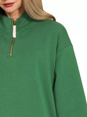 Zenana Fleece Half Zip Sweatshirt 