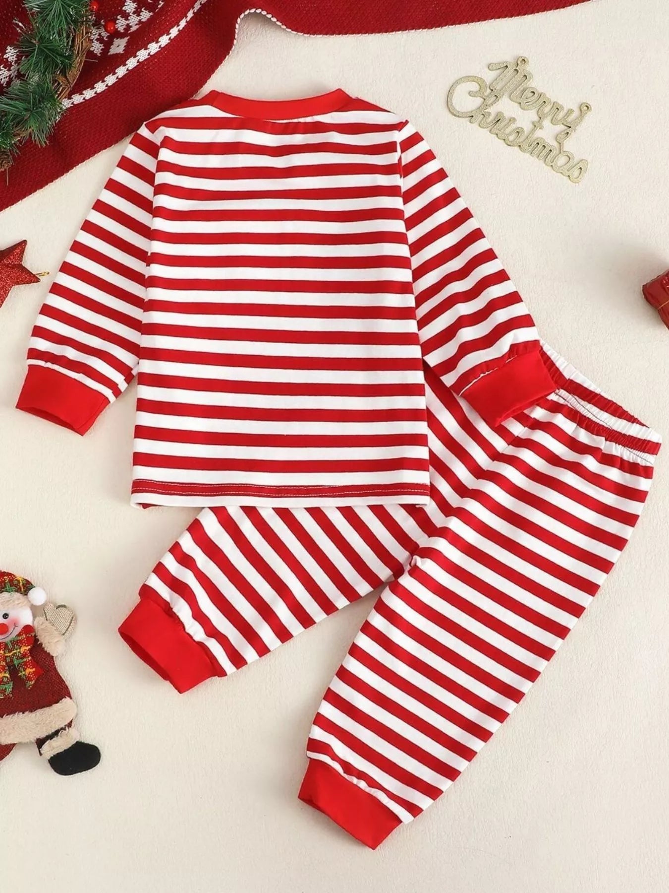 Children's Christmas Striped Pajama Set 
