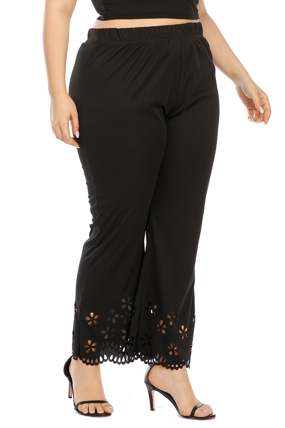 Plus Size Openwork Detail Pants 
