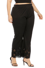Plus Size Openwork Detail Pants 