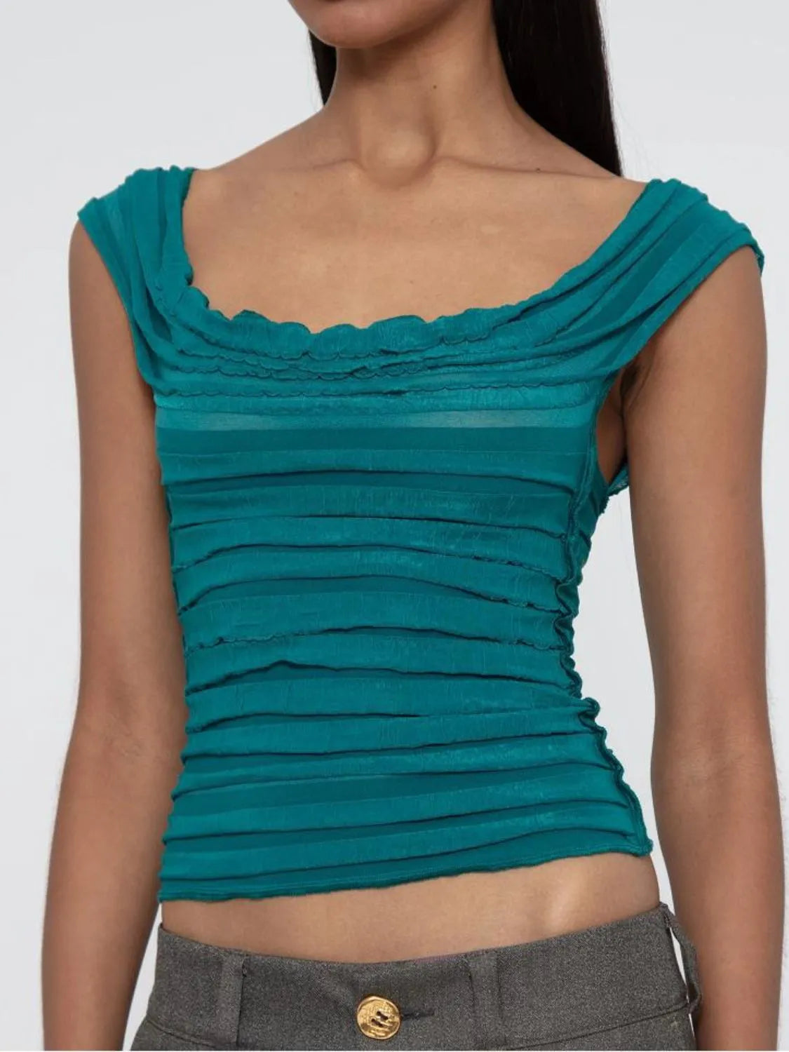 Ruched Solid Tank 