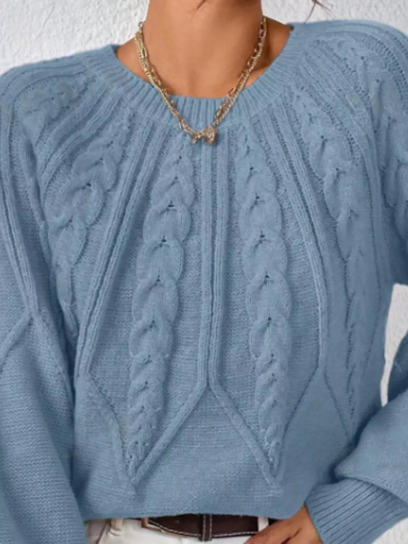 Cable Knit Long Sleeve Sweater 