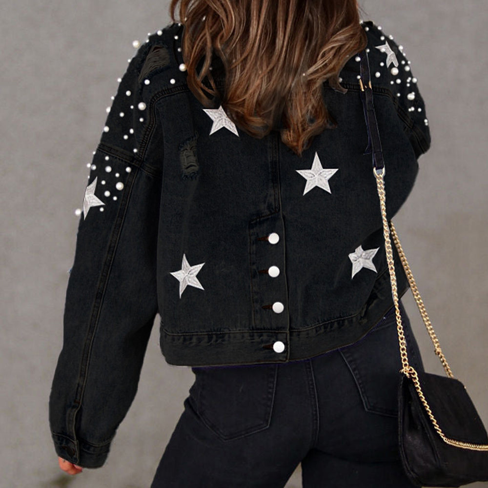 Bead Detail Denim Jacket 