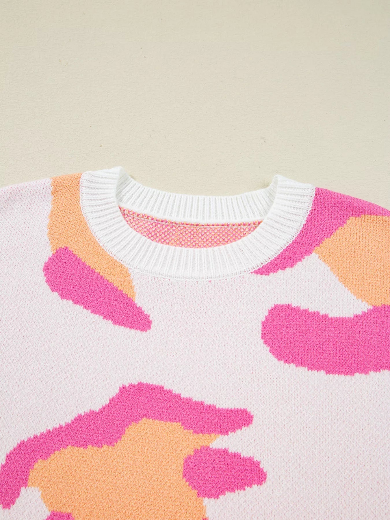Leopard Print Drop Shoulder Baggy Sweater 