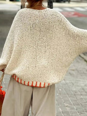 Star V-Neck Long Sleeve Sweater 