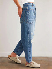 Distressed Jeans with Pockets 