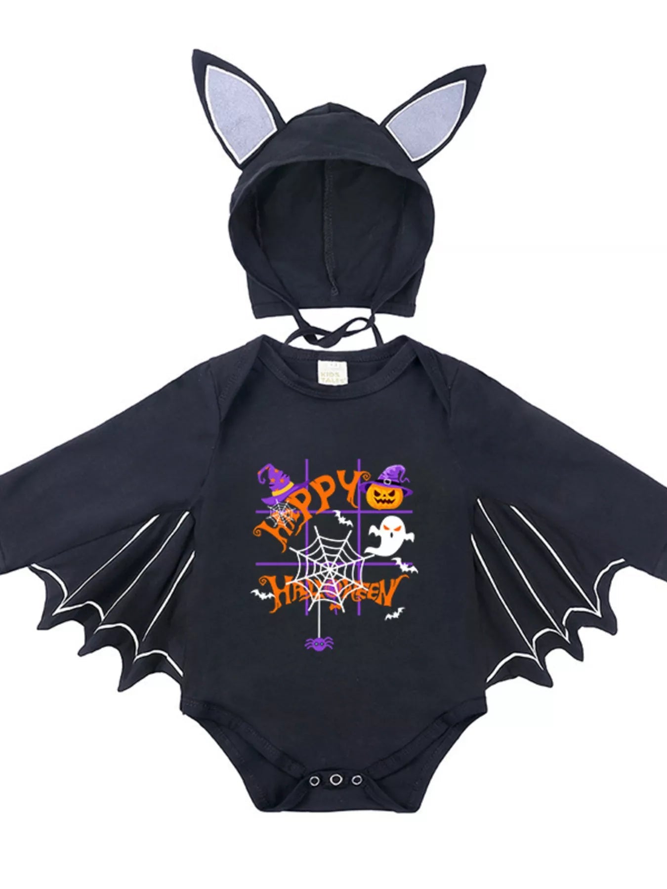 Children's Halloween Bat Bodysuit & Hat Costume Set 