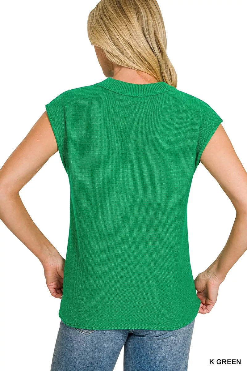 Zenana Center Seam Sleeveless Sweater 