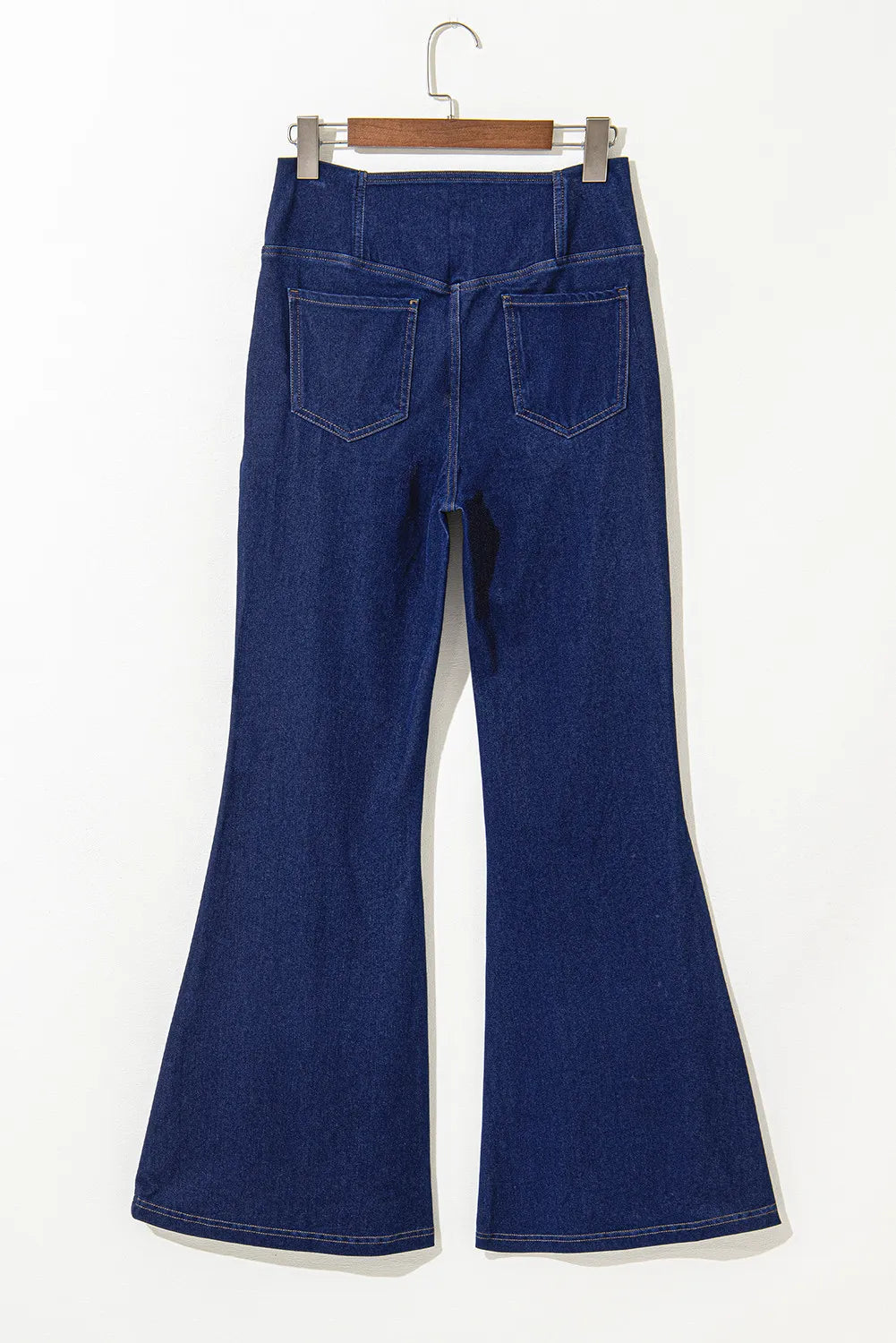 Asymmetric Waist Flare Jeans 