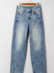 Vintage Washed Seam Detail Shift Jeans 