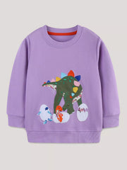 Children's Dinosaur Graphic Round Neck Sweatshirt 