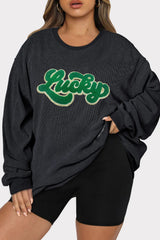 Plus Size LUCKY Round Neck Sweatshirt 