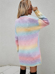 Angel Wings Full Size Pocketed Open Front Gradient Cardigan 