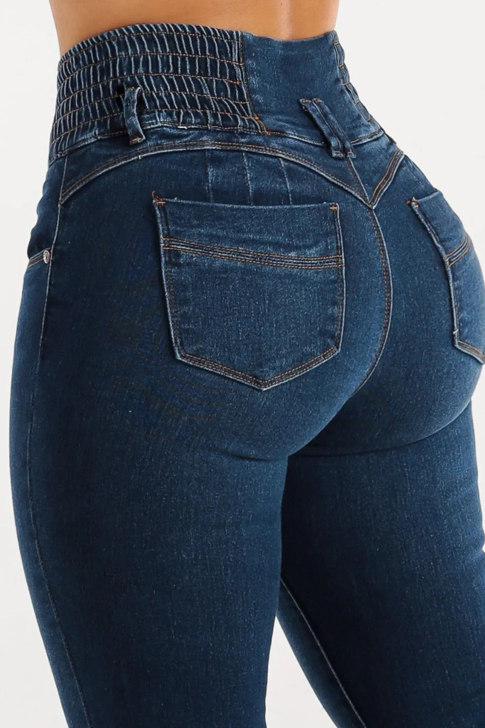 High Waist Buttoned Skinny Hip Lifting Jeans 
