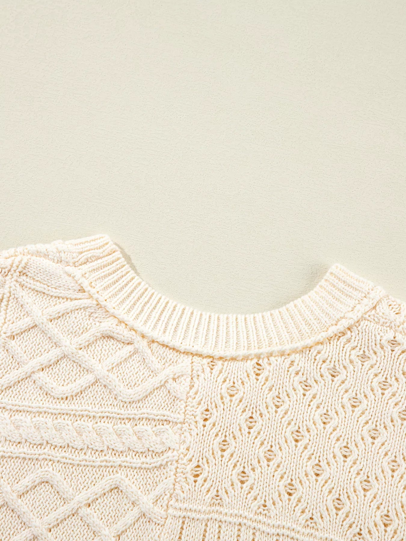 Cable Knit Dolman Sweater Vest 