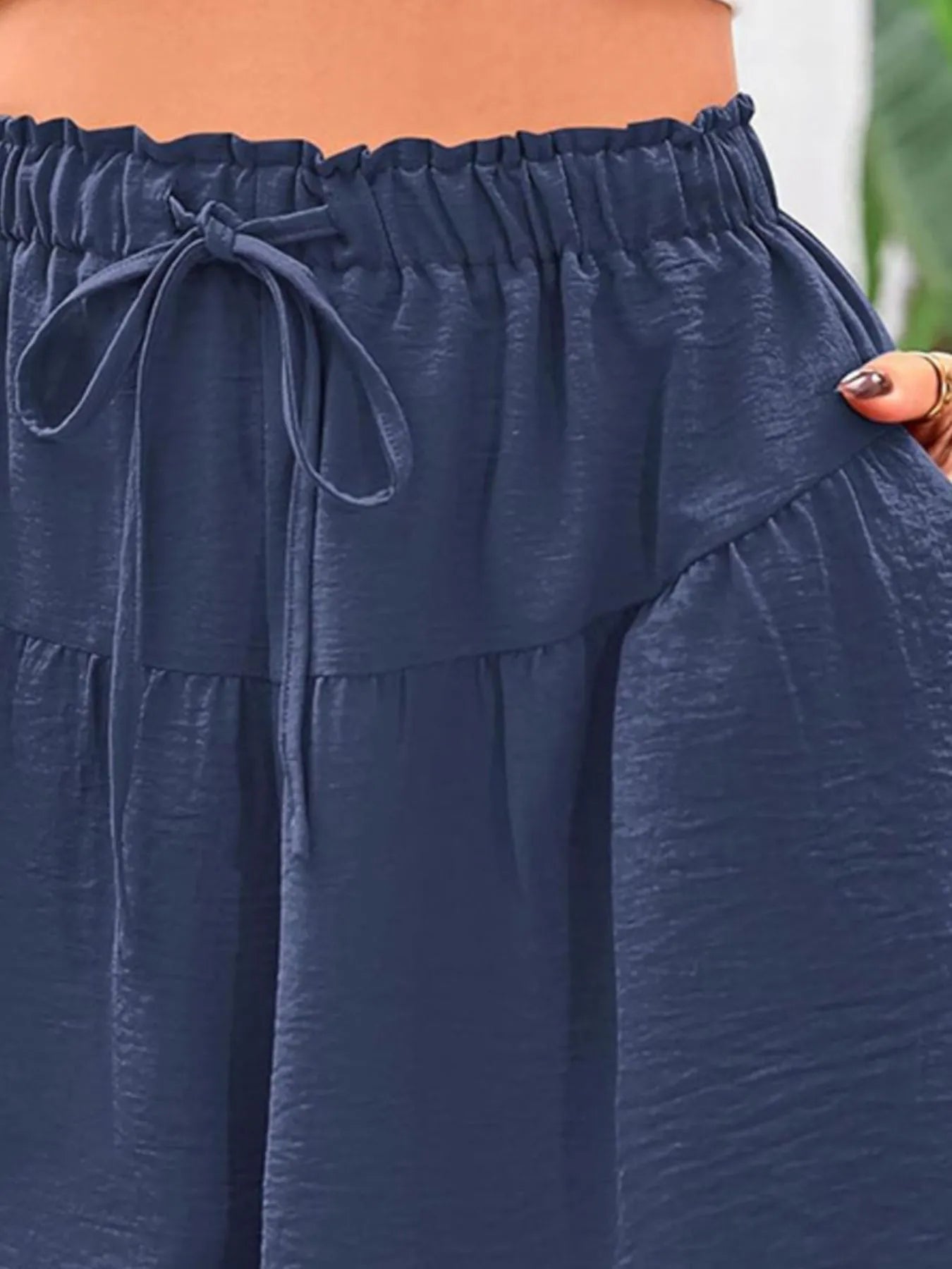 Full Size Casual Drawstring High Waist Relaxed Shorts Plus Size 