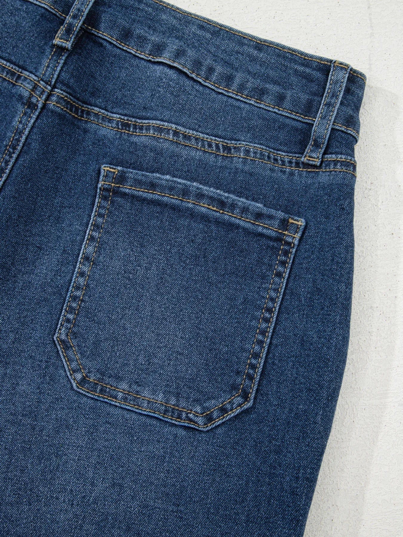 Cropped High Rise Wide Leg Jeans 