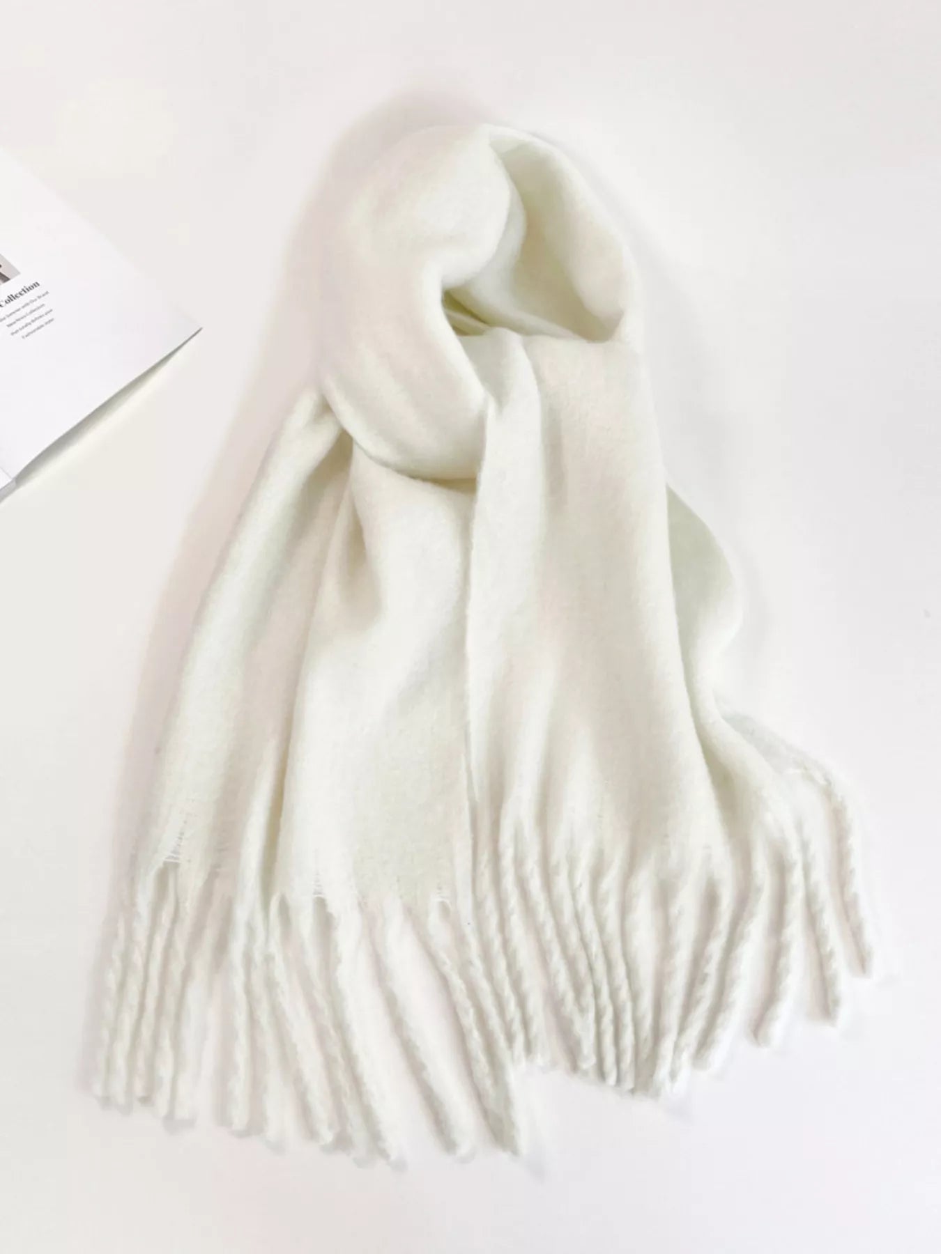 Fringe Hem Soft Winter Scarf 