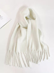 Fringe Hem Soft Winter Scarf 