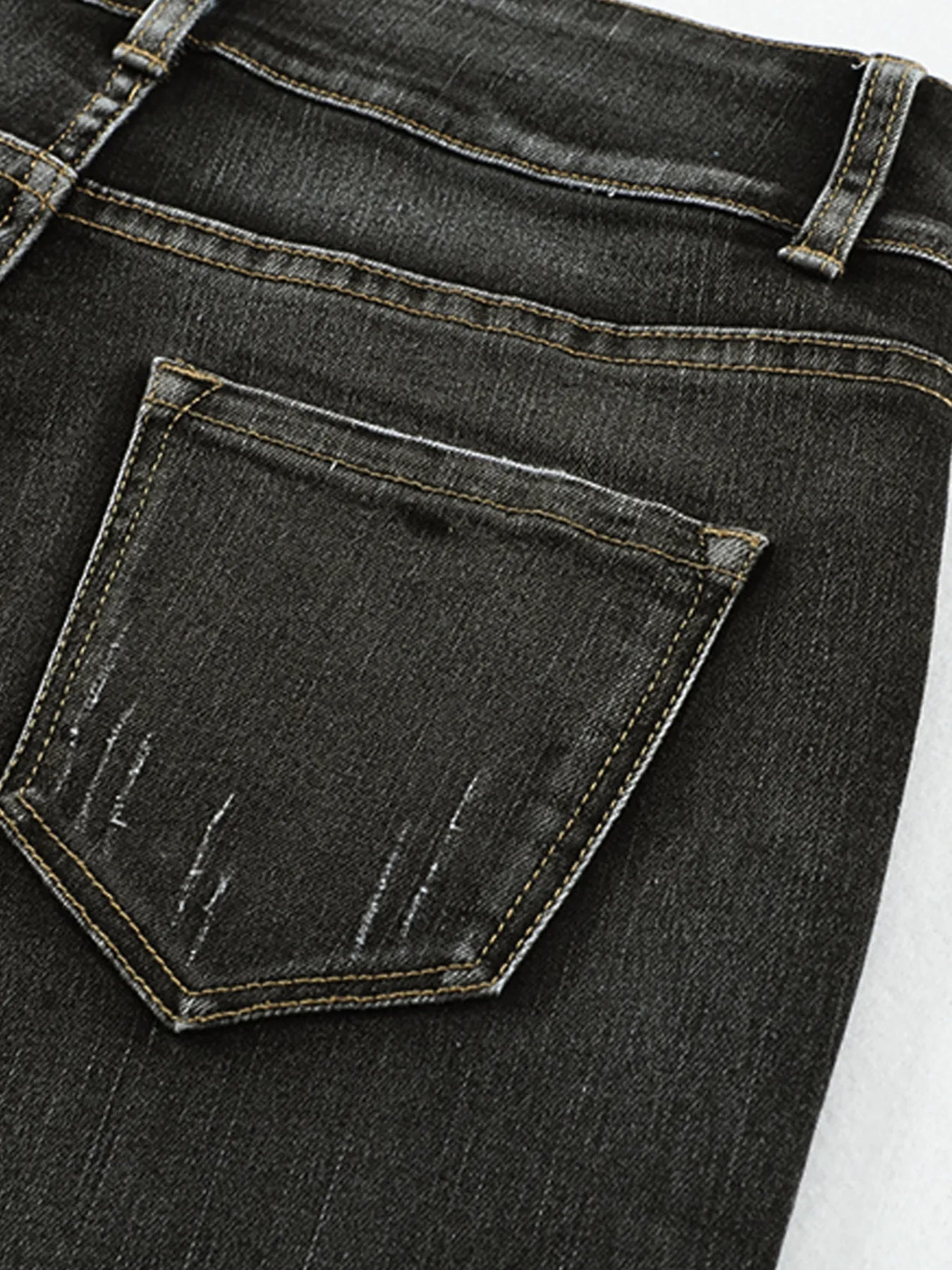 High Waist Distressed Straight Leg Jeans 