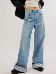 Cuffed Jeans with Pockets 