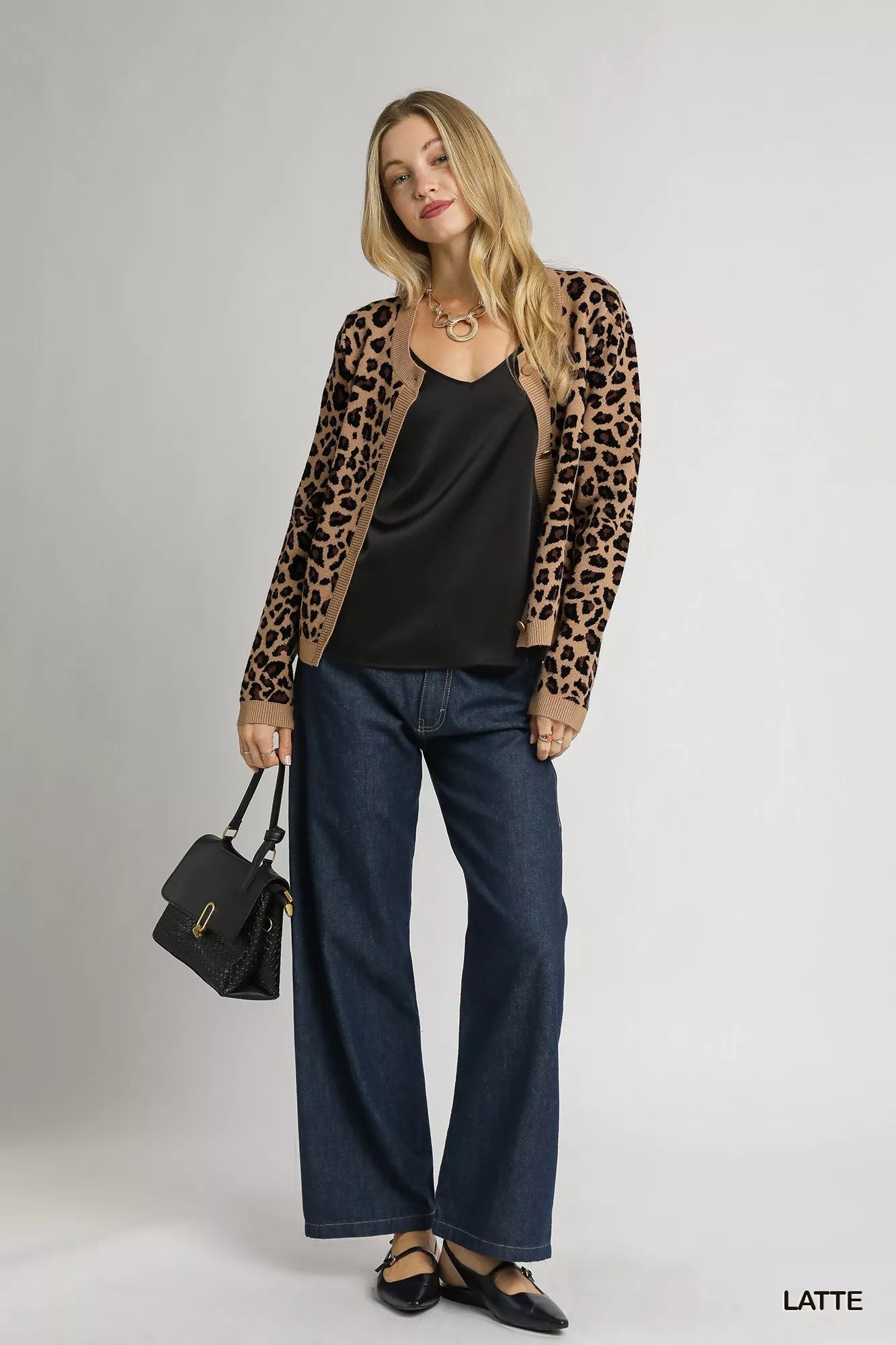 Umgee Leopard Print Button-Down Cardigan 