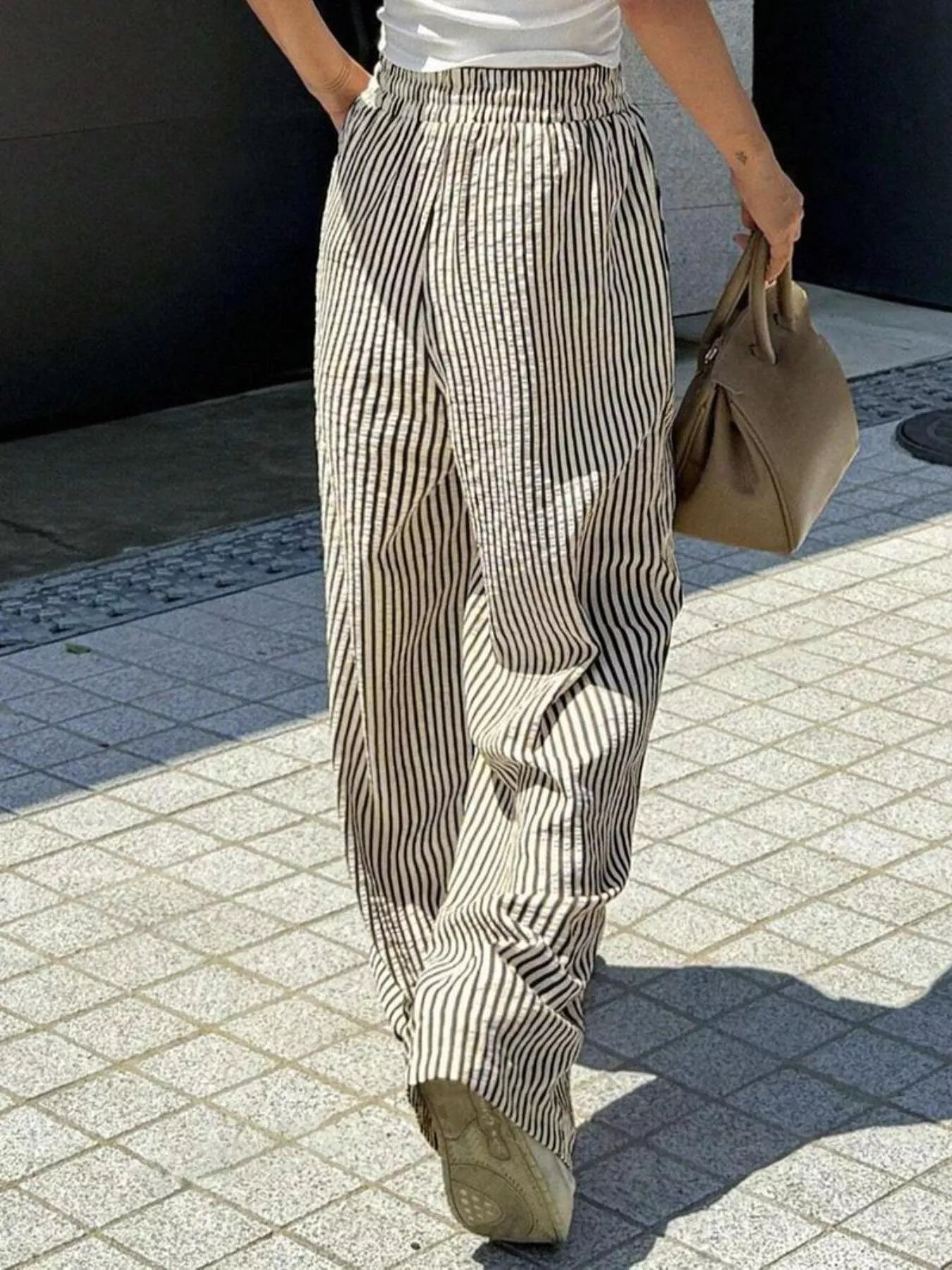 Striped Wide Leg Pants 