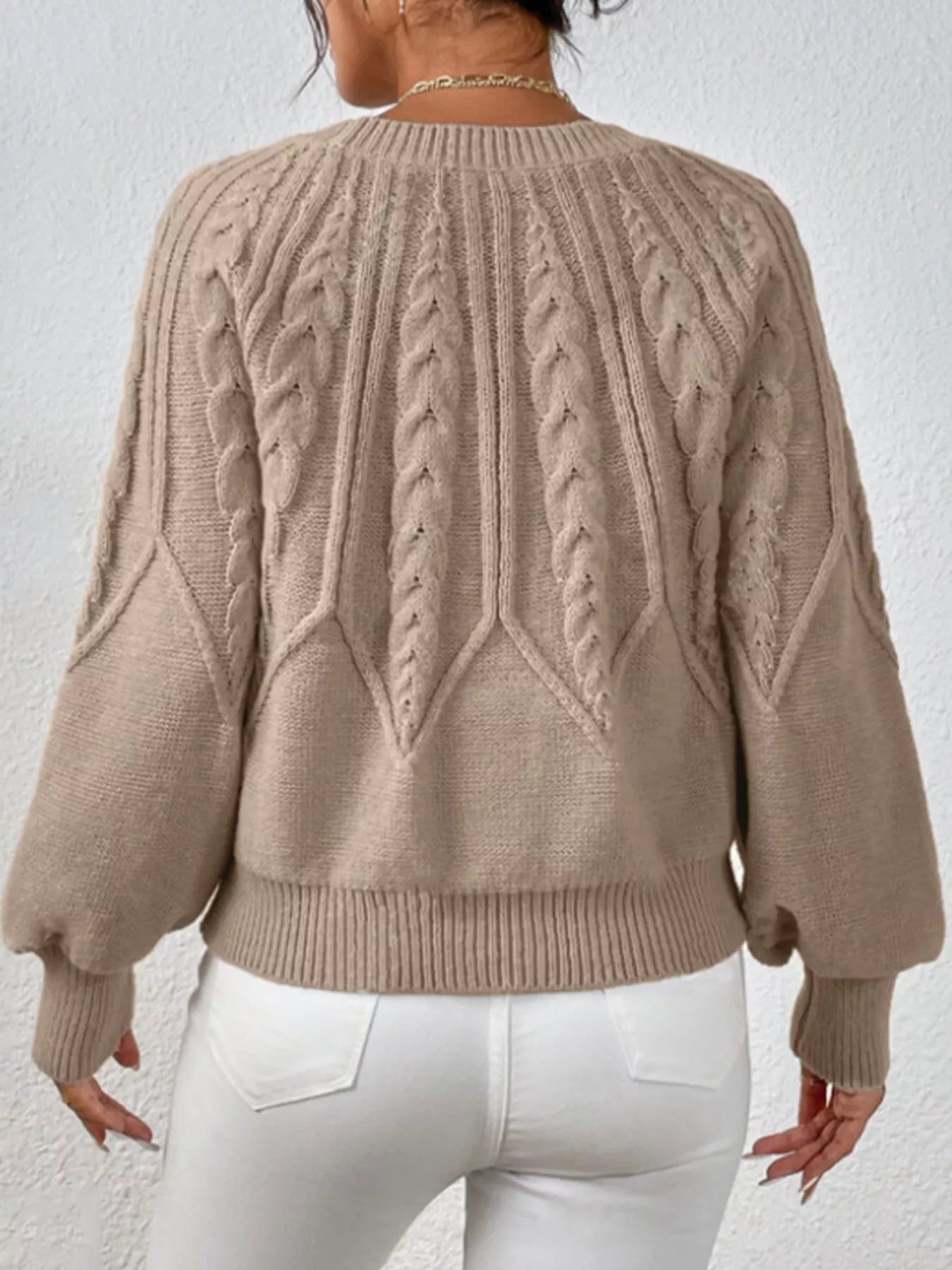 Cable Knit Long Sleeve Sweater 