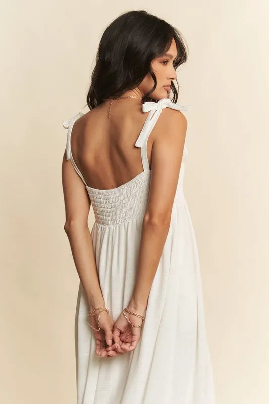 Davi & Dani Smocked Sleeveless Maxi Cami Dress 