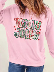HOLLY JOLLY Cute Holiday Graphic Sweatshirt 