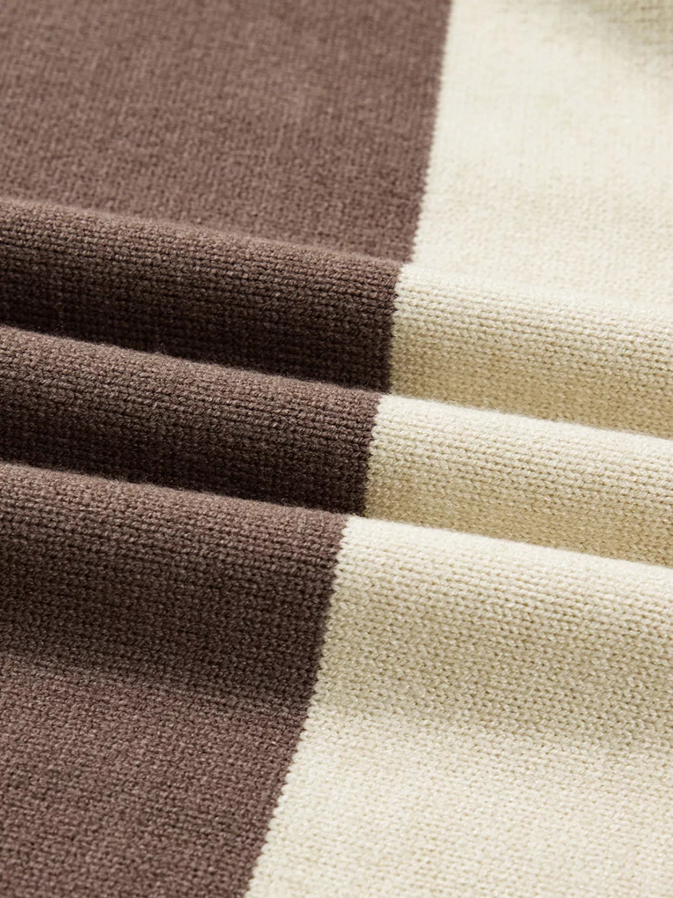 Color Block Crew Neck Drop Shoulder Sweater 